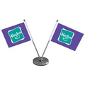 5.1-6.9" Metal Telescopic Flagpole with Two Single Reverse Flags
